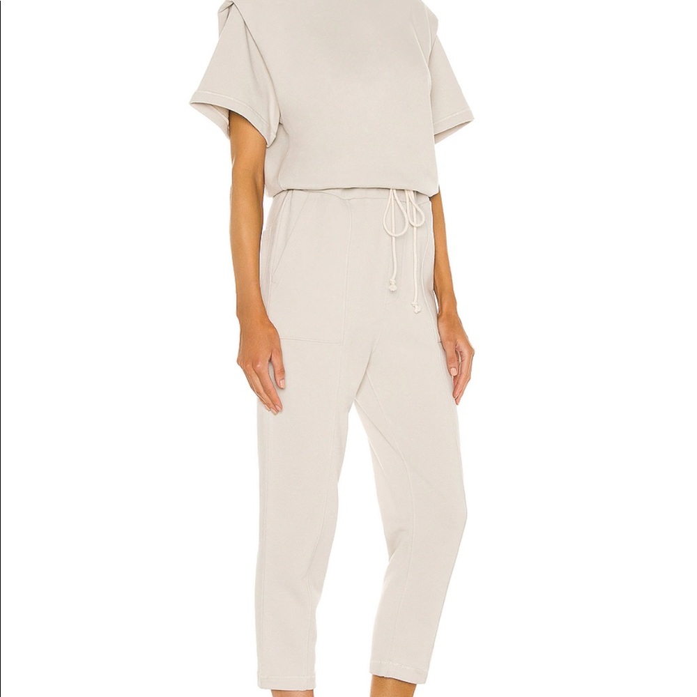 Clarisse French Terry Shoulder Pleat Jumpsuit